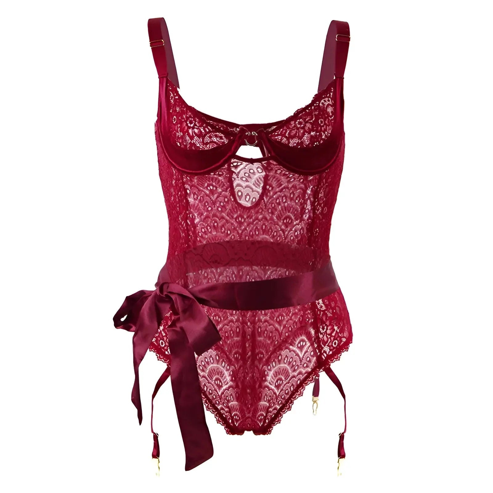 Rosso Body a vita alta con dettagli in corsetto