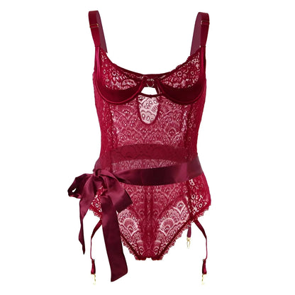 Rosso Body a vita alta con dettagli in corsetto