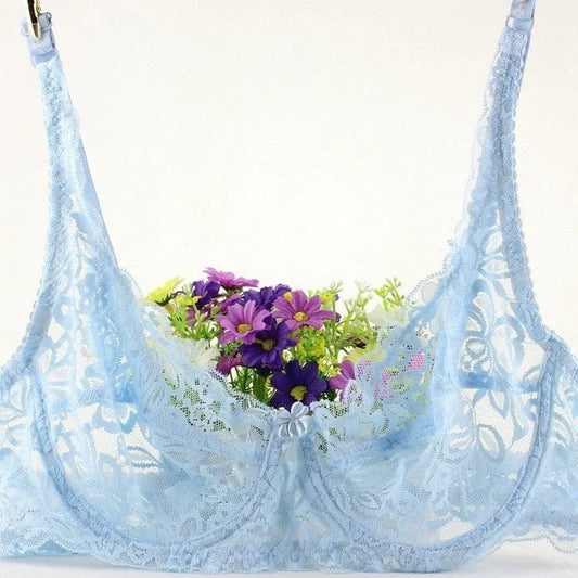 Reggiseno classico in pizzo - blu / 2b