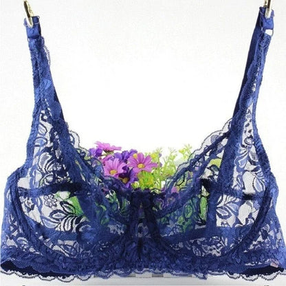 Reggiseno classico in pizzo - blu navy / 2b