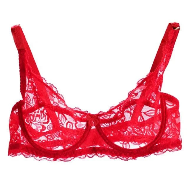 Reggiseno classico in pizzo - rosso / 2b