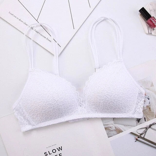 Reggiseno in pizzo a doppia spallina - bianco / 1a