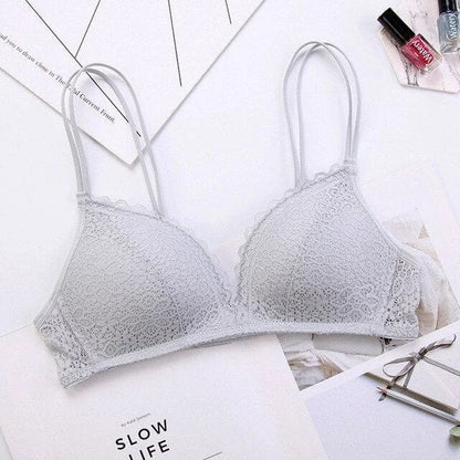 Reggiseno in pizzo a doppia spallina - grigio / 1a