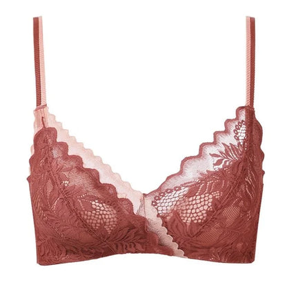 Reggiseno in pizzo bralette - rosso / s