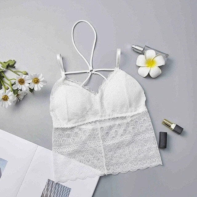 Reggiseno in pizzo con coppa abbassata - bianco / universale