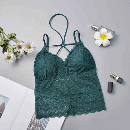 Reggiseno in pizzo con coppa abbassata - verde / universale