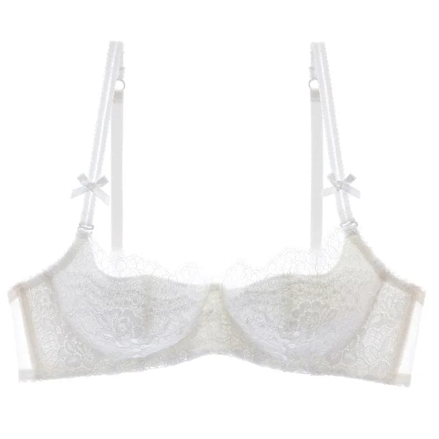 Reggiseno in pizzo con fiocchi - bianco / 1a