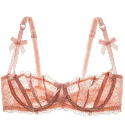 Reggiseno in pizzo con fiocchi - rosa / 1a