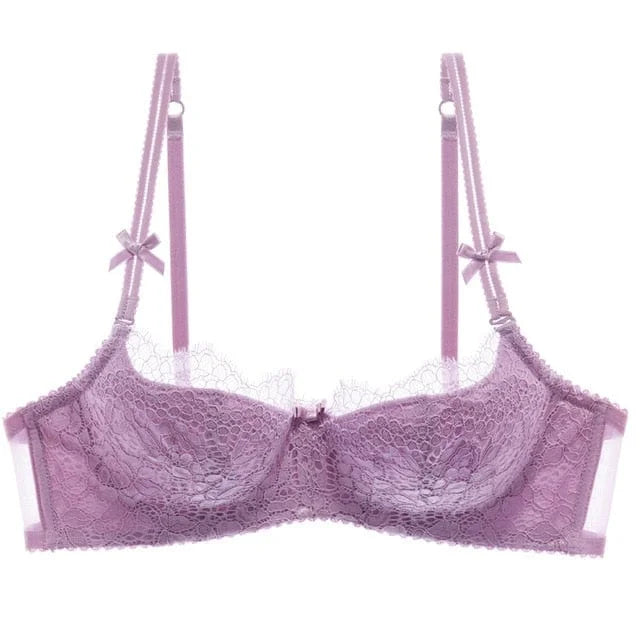 Reggiseno in pizzo con fiocchi - viola / 1a