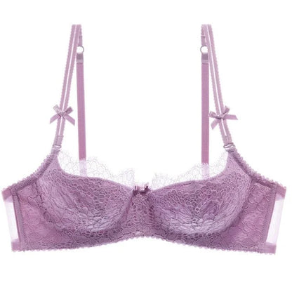 Reggiseno in pizzo con fiocchi - viola / 1a