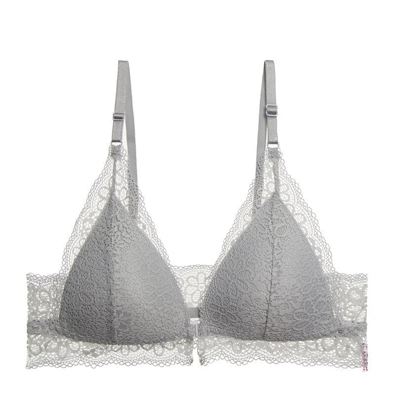 Reggiseno in pizzo con taglio bralette - grigio / 1b