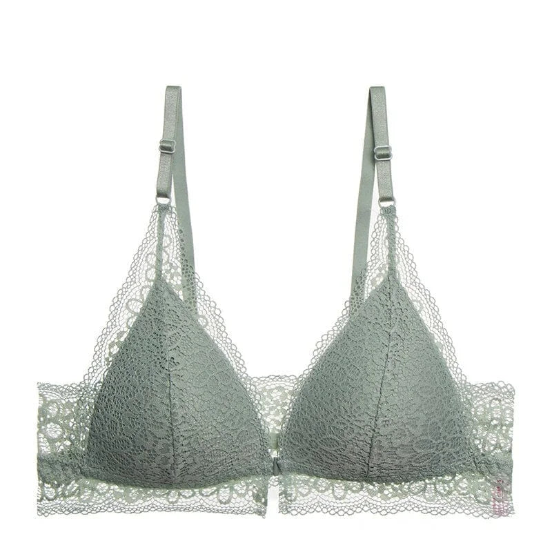 Reggiseno in pizzo con taglio bralette - verde / 1b