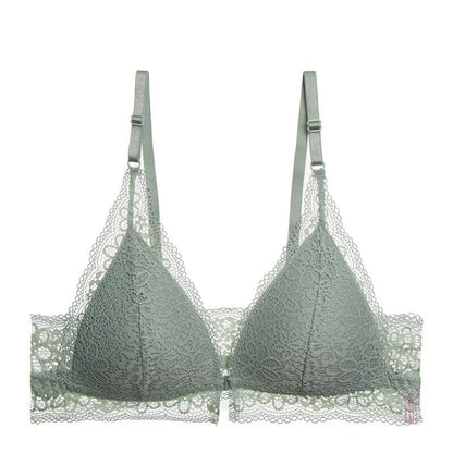 Reggiseno in pizzo con taglio bralette - verde / 1b