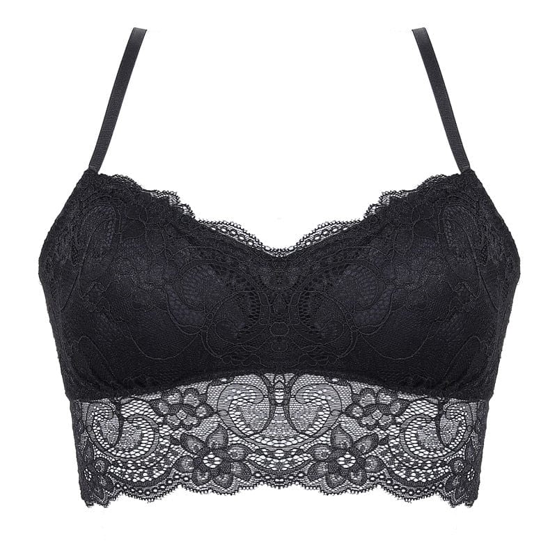 Reggiseno in pizzo con volant sul fondo