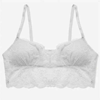 Reggiseno in pizzo con volant sul fondo - bianco / universale