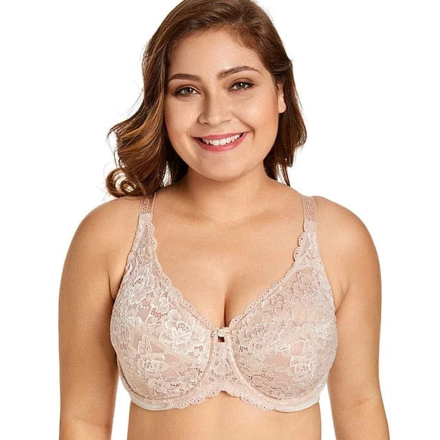 Reggiseno in pizzo taglie forti - beige / 2d