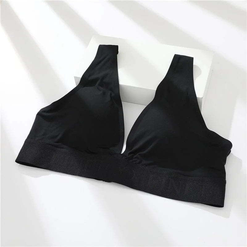 Reggiseno liscio con scollo a v - nero / s