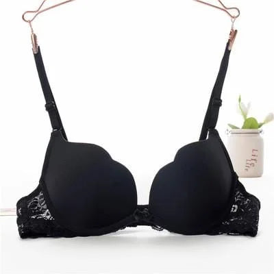 Reggiseno push-up con allacciatura in pizzo - nero / 1a