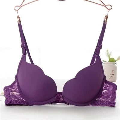 Reggiseno push-up con allacciatura in pizzo - viola / 1a