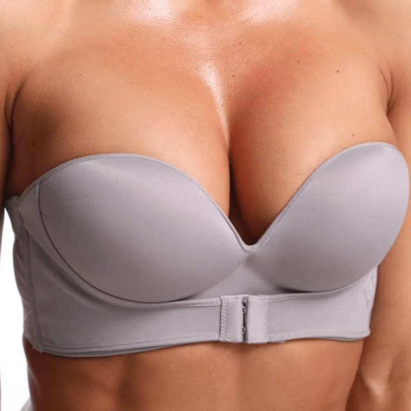 Reggiseno push-up con chiusura frontale - grigio / 1a