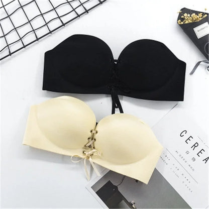 Reggiseno push-up con coulisse e spalline rimovibili