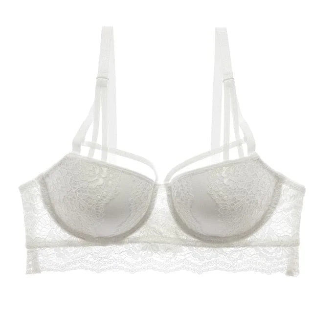 Reggiseno push-up in pizzo con spalline decorative - bianco / 1a