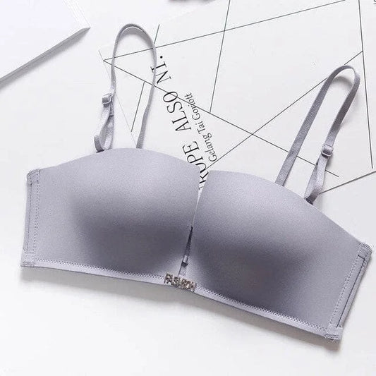 Reggiseno push-up semplice con spalline staccabili - grigio / 1a