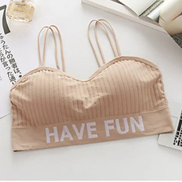 Reggiseno sportivo a righe - beige / universale