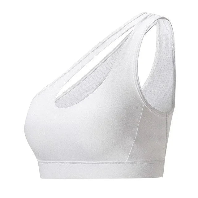 Reggiseno sportivo asimmetrico - bianco / s