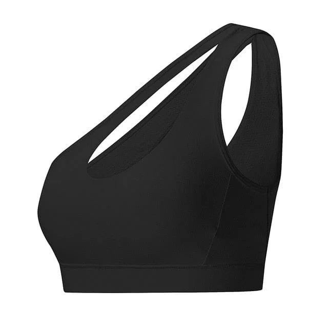 Reggiseno sportivo asimmetrico - nero / s