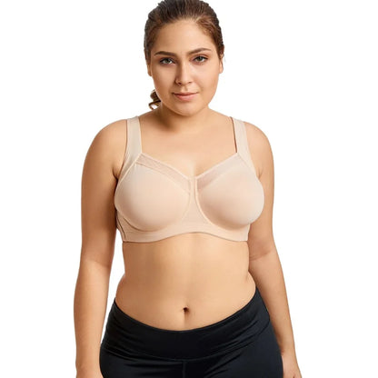 Reggiseno sportivo taglie forti con rete - beige / 1b