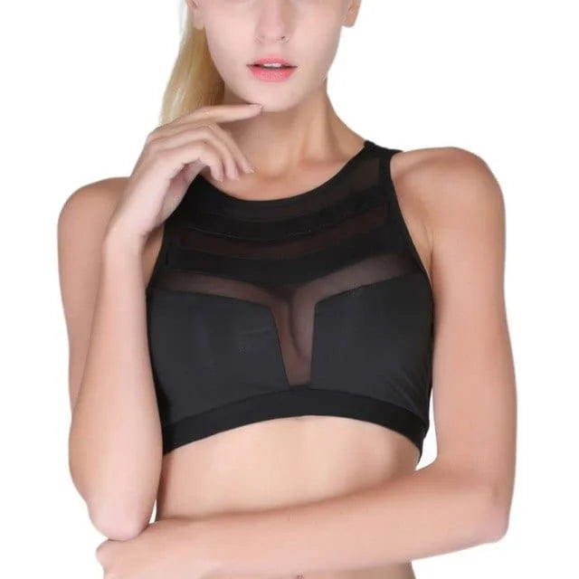 Reggiseno sportivo traspirante con pannelli in rete