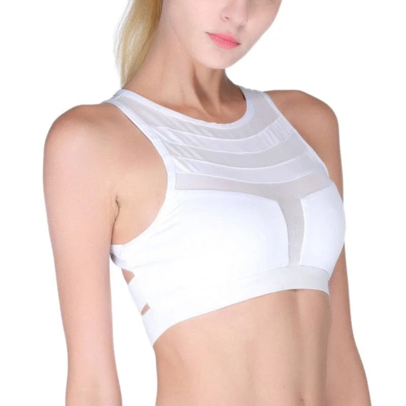 Reggiseno sportivo traspirante con pannelli in rete