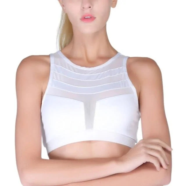 Reggiseno sportivo traspirante con pannelli in rete - bianco / s