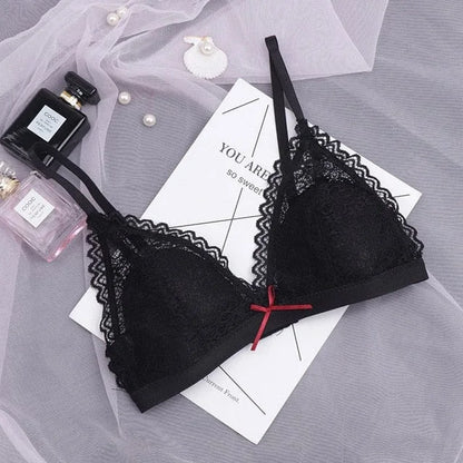 Reggiseno triangolo in pizzo - nero / 1b