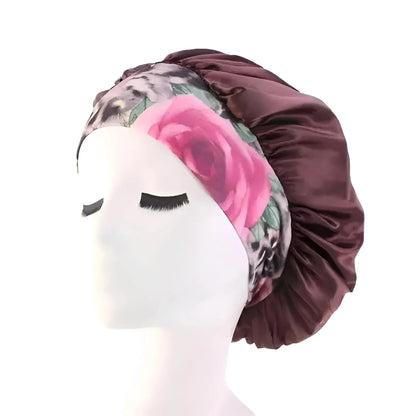  Cappello da notte in satin con ampia fascia elastica