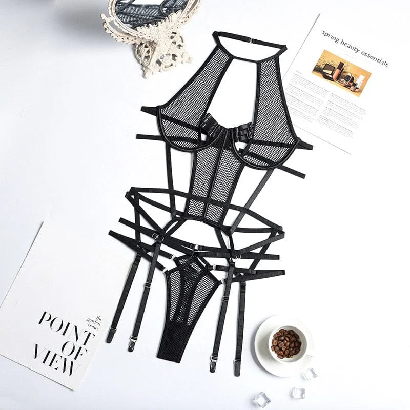 Set di lingerie a due pezzi con cinghie