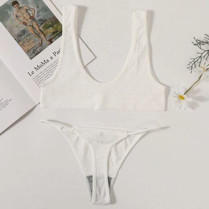 Set di lingerie a righe - bianco / s