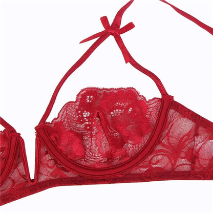 Set di lingerie con lacci decorativi taglie forti