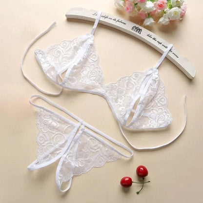 Set di lingerie in pizzo - bianco / s