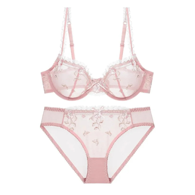 Set di lingerie in pizzo con motivo floreale