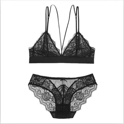 Set di lingerie in pizzo - nero / s