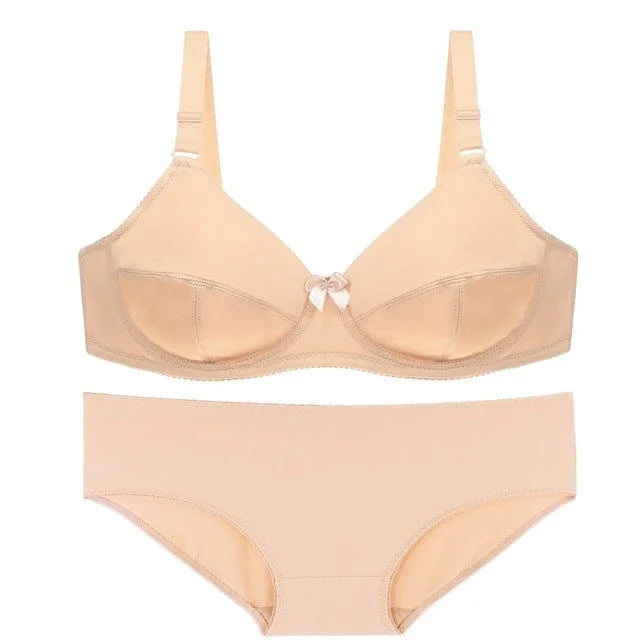 Set di lingerie in pizzo taglie forti - beige / 4dd