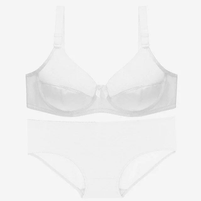 Set di lingerie in pizzo taglie forti - bianco / 4dd