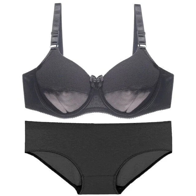 Set di lingerie in pizzo taglie forti - nero / 4dd