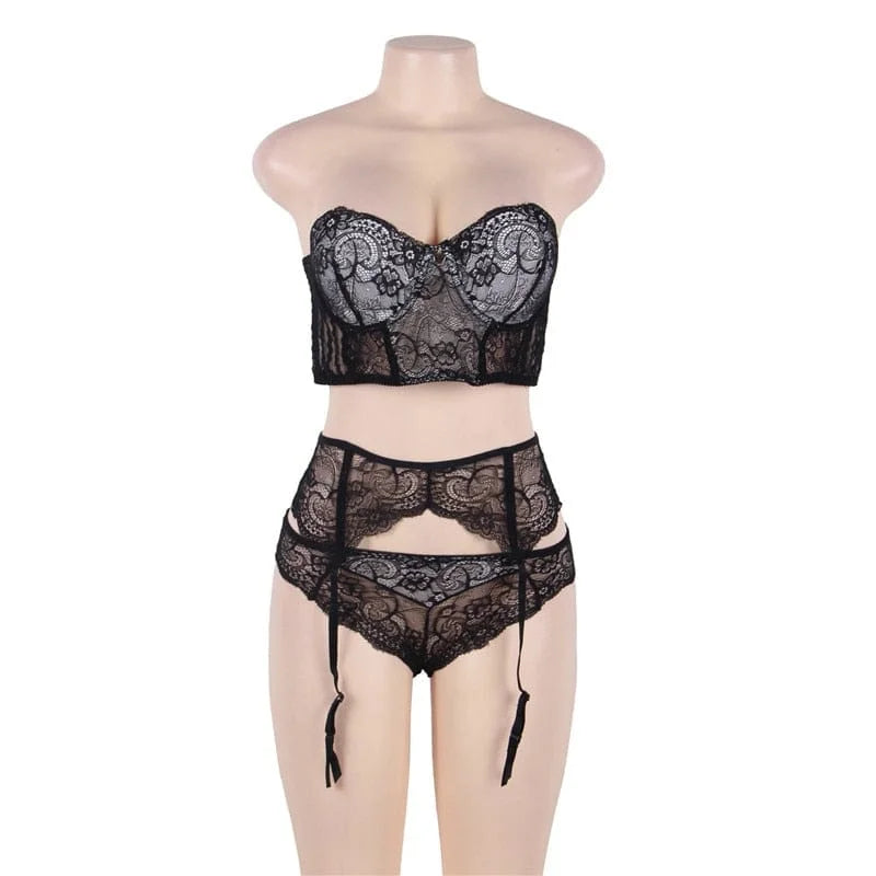 Set di lingerie in pizzo in taglie grandi