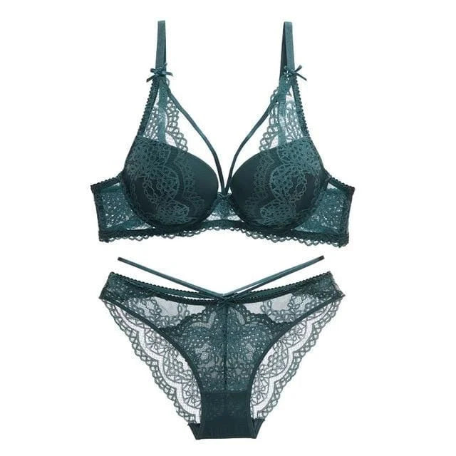 Set di lingerie in pizzo - verde / 1a