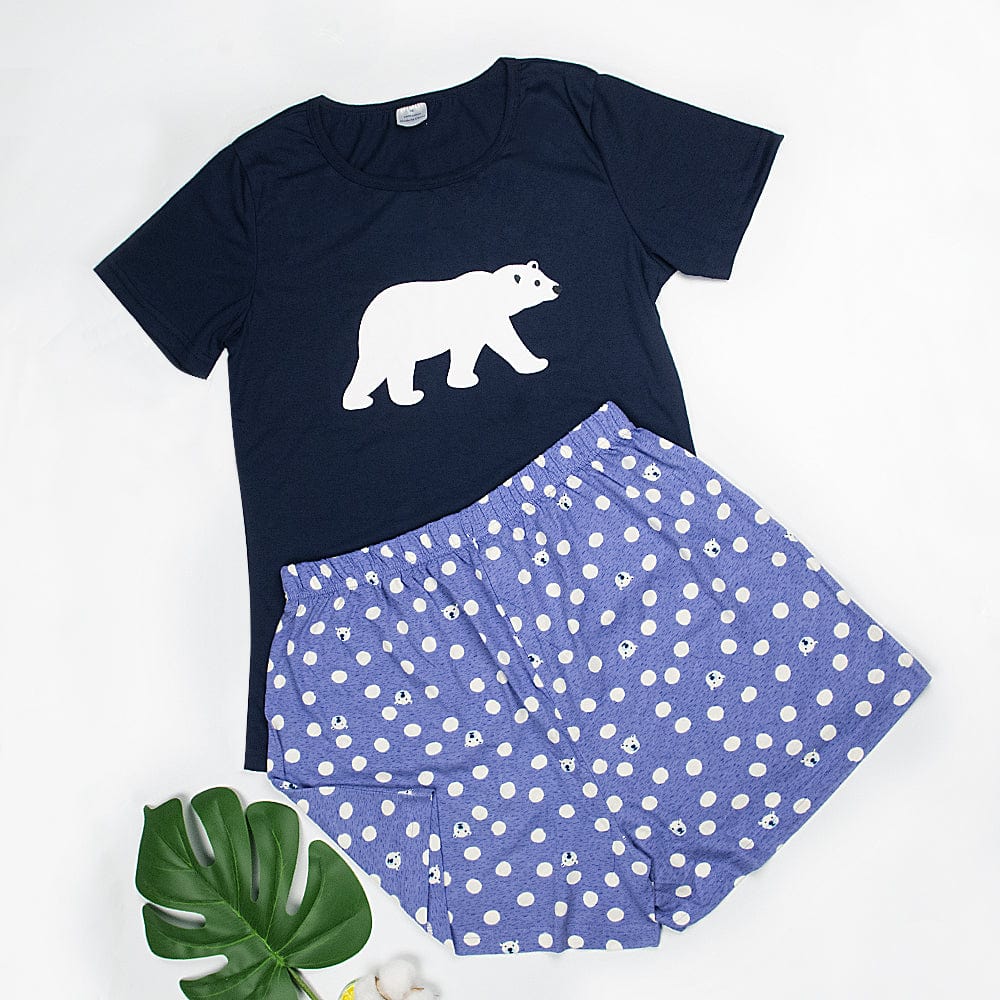 Set pigiama femminile con shorts - blu navy / s