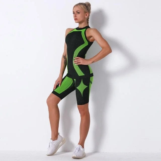 Set sportivo con top più lungo - verde / s