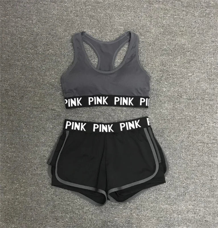 Set sportivo pink - grigio / m